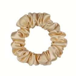 Narrow Silk scrunchie, champagne 