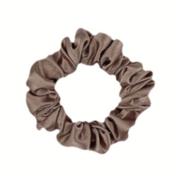Narrow Silk scrunchie, Coffee Latte 