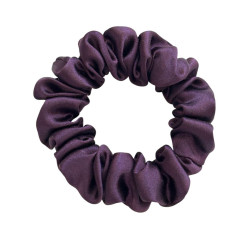 Silk scrunchie for hair, size M, blackberry