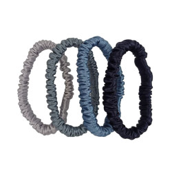Silk hair scrunchies, Skinny (size S): 4 pcs zero waste set #1
