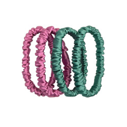 Silk hair scrunchies, Skinny (size S): 4 pcs zero waste set #13