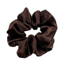 Silk hair tie, size L, chocolate