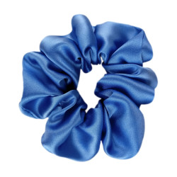 Wide Silk scrunchie, Royal Blue
