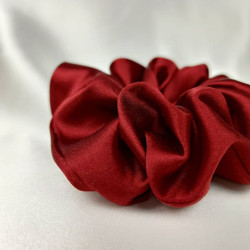Wide Silk scrunchie, Venetian red