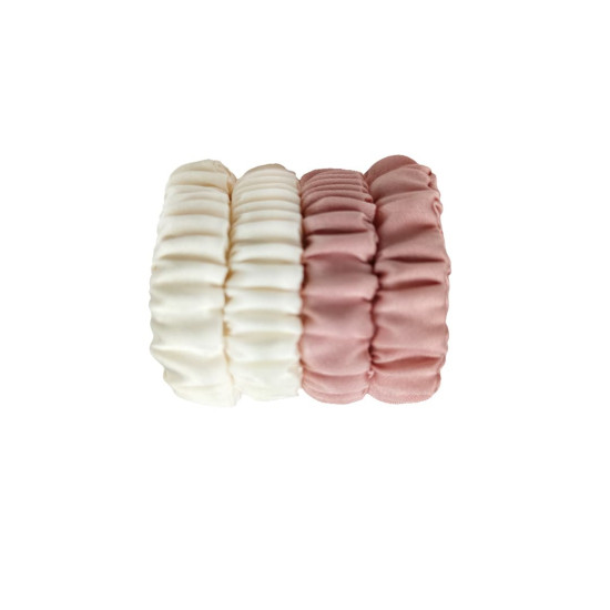 Набор дитячих шовкових резиночок для волосся, Скінні, Молочний, Rose Beige