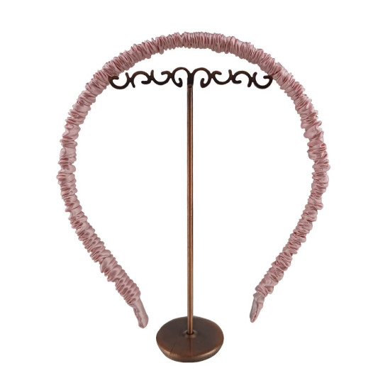 Silk headband for hair, Dark powder (Pink)
