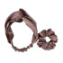 Silk set: headband + scrunchie, Milk chocolate