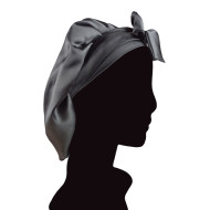 Шовкова шапочка для сну зі стрічками, французький стиль, Dark Gray